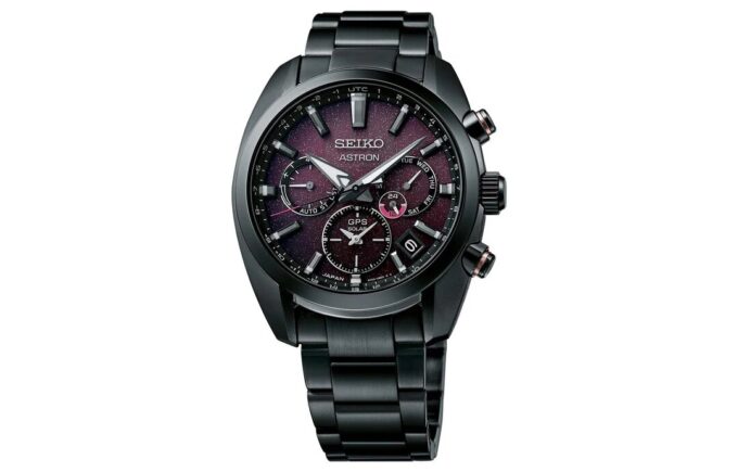 ASTRON Astron GPS Solar Dual-Time 42,7 mm Limited Edition Zwart/Paars