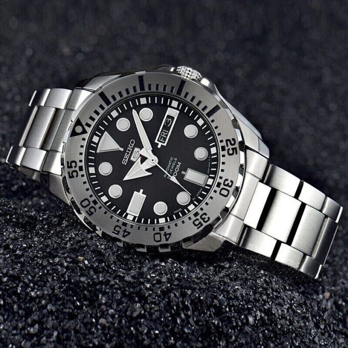 Automatisch Mechanisch Water Ghost Waterdicht Sport voor heren Zwarte plaat Stalen band Zwart