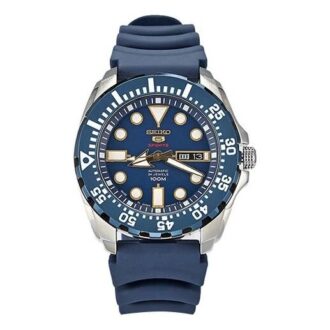 Automatisch waterbestendig herenhorloge met blauwe wijzerplaat