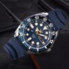 Automatisch waterbestendig herenhorloge met blauwe wijzerplaat