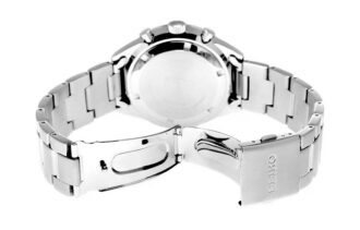 Business Casual Sport Quartz Horloge met zwarte wijzerplaat en zilveren band