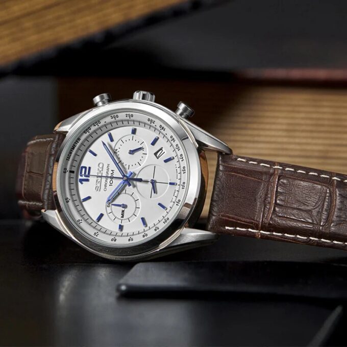 Chronograafserie Wit Blauw