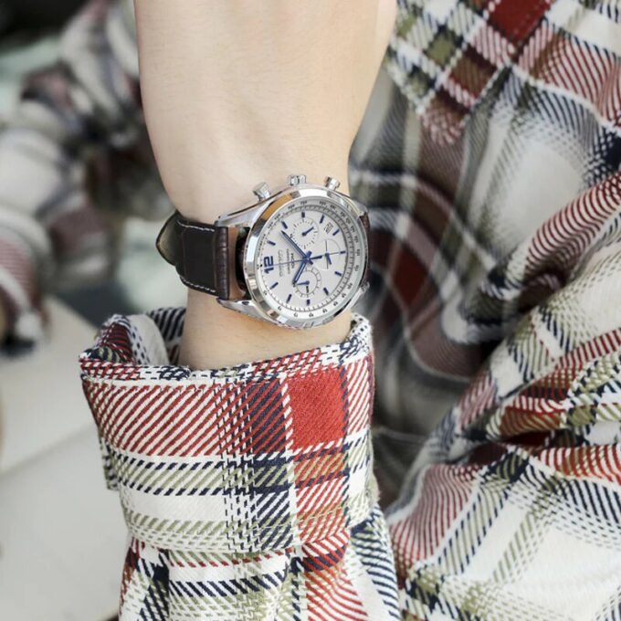 Chronograafserie Wit Blauw