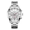 Horloge met drie wijzerplaten, waterdicht, witte wijzerplaat