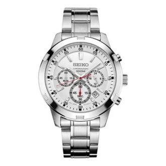 Horloge met drie wijzerplaten, waterdicht, witte wijzerplaat