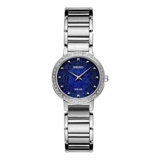 Klein quartzhorloge op zonne-energie, marineblauw