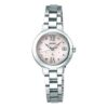 Lukia-serie Solor Wave Minimalistisch klein horloge Roze Stalen band
