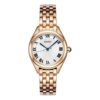 Modieus blauw-wit wijzerplaat, roségouden band, waterdicht tot 5 ATM, quartzhorloge