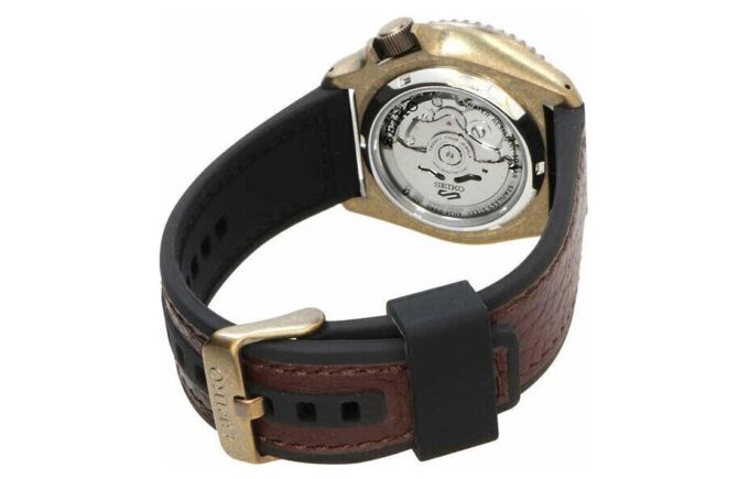 Nr. 5-serie retro automatisch mechanisch waterdicht horloge zwart bruin