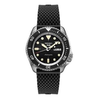Nr. 5-serie rubberen band zwart sportief mechanisch horloge SRPD73k2