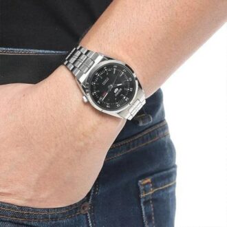 Nr. 5 Sports mechanisch horloge met stalen band, zwart