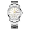 Nr. 5 Sports stalen waterdicht zakelijk mechanisch horloge Wit