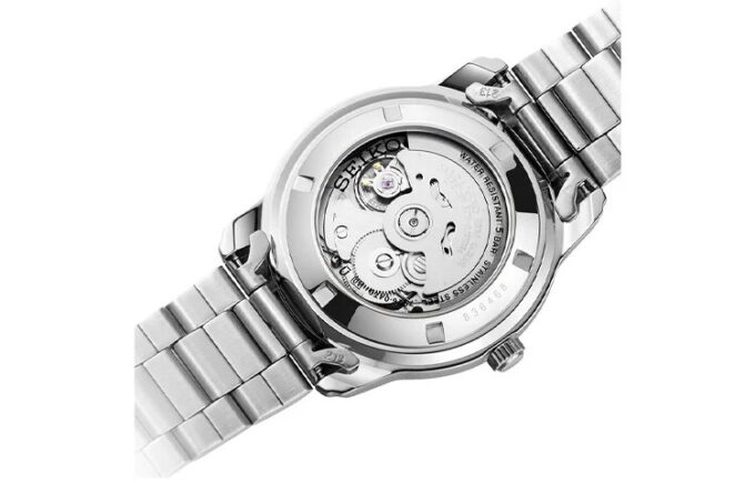 Nr. 5 Sports stalen waterdicht zakelijk mechanisch horloge Wit