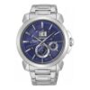 Premier-serie Casual Business waterdicht quartzhorloge met blauwe wijzerplaat en stalen band