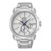 Premier Series Casual Business waterdicht quartzhorloge met witte wijzerplaat en stalen band
