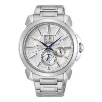 Premier Series Casual Business waterdicht quartzhorloge met witte wijzerplaat en stalen band