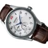 Presage automatisch mechanisch horloge met witte wijzerplaat en bruine band