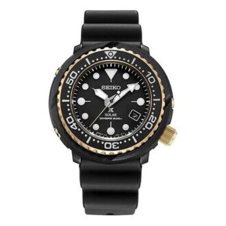Prospex-serie Zonne-energie Klein 200 meter waterdicht sporthorloge Zwart Goud