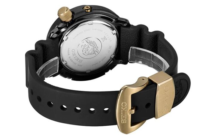 Prospex-serie Zonne-energie Klein 200 meter waterdicht sporthorloge Zwart Goud