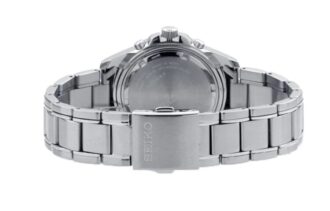 Quartz Business Casual Sports horloge met zwarte wijzerplaat en zilveren band