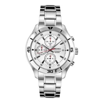 Three Eyes 100 meter waterdicht zakelijk casual mode wit wijzerplaat stalen band quartz horloge
