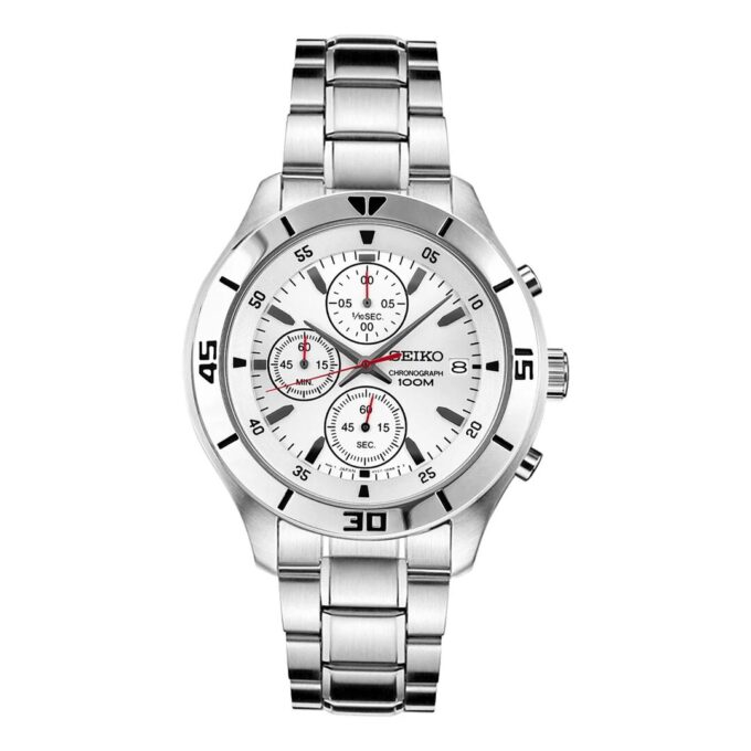 Three Eyes 100 meter waterdicht zakelijk casual mode wit wijzerplaat stalen band quartz horloge