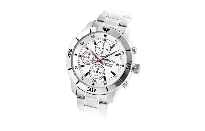 Three Eyes 100 meter waterdicht zakelijk casual mode wit wijzerplaat stalen band quartz horloge