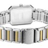 Vierkant stalen band Minimalistisch quartzhorloge Wit